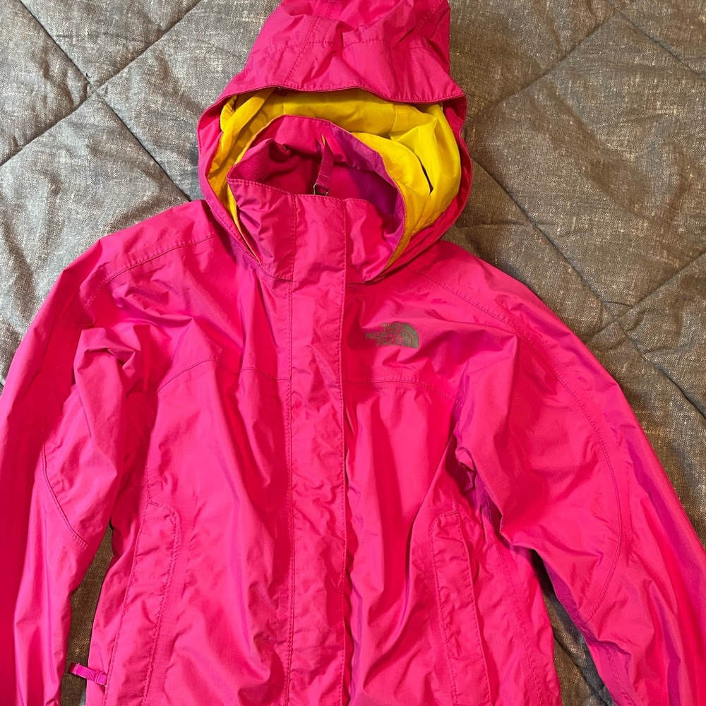 North face pink and yellow windbreaker size 5t